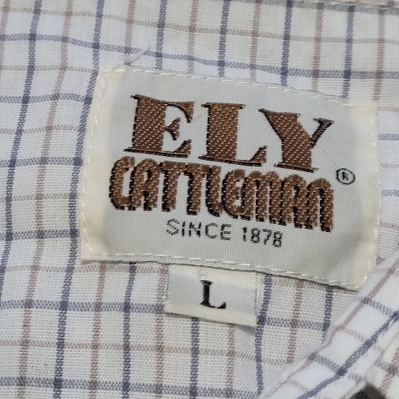 Ely Cattleman Shirt Cowboy Western Pearl Snap Plaid Long Sleeve Pockets Vintage - Picture 4 of 8